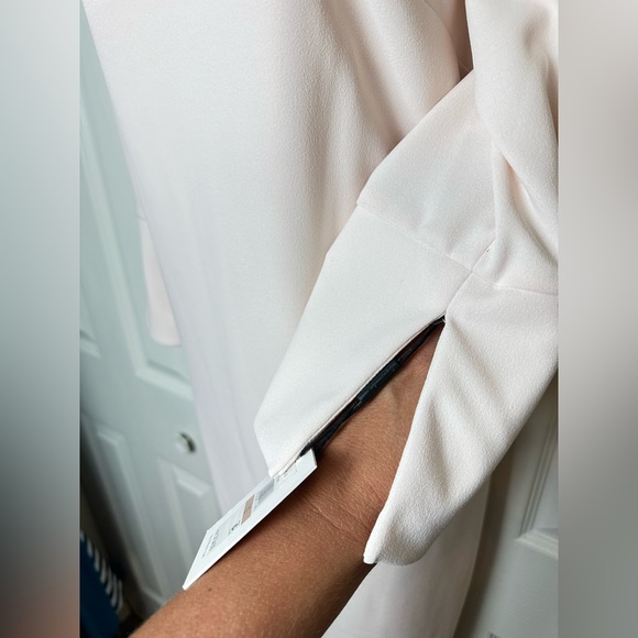 New CALVIN KLEIN Split Sleeve Sheath Dress Blossom Pale Pink Blush Wedding Work - Picture 8 of 15